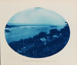 From Bluffs at Reads Landing, Minnesota looking down stream, 1885. 